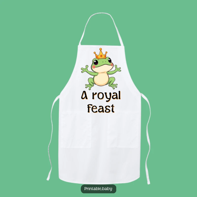 Funny Frog King Apron: Hilarious Kitchen Wear for Your Royal Highness