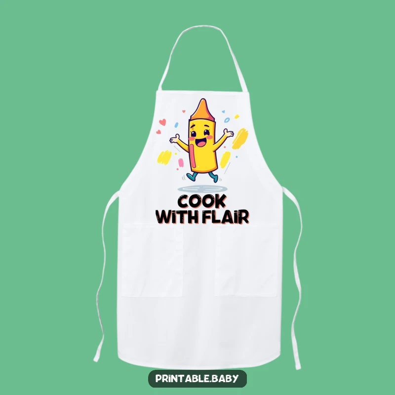 Funny Crayon Apron: Playful Dancer for Messy Art Projects & Kitchen Fun