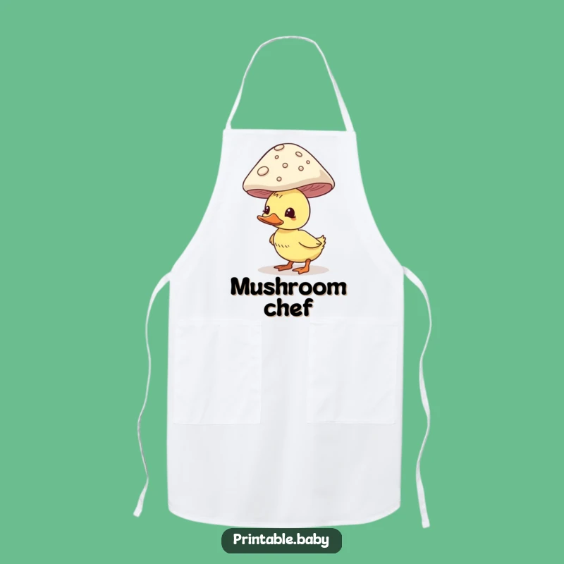 Funny Duckling Apron - Balancing Mushroom Kitchen Wear, a Quirky Woodland Gift