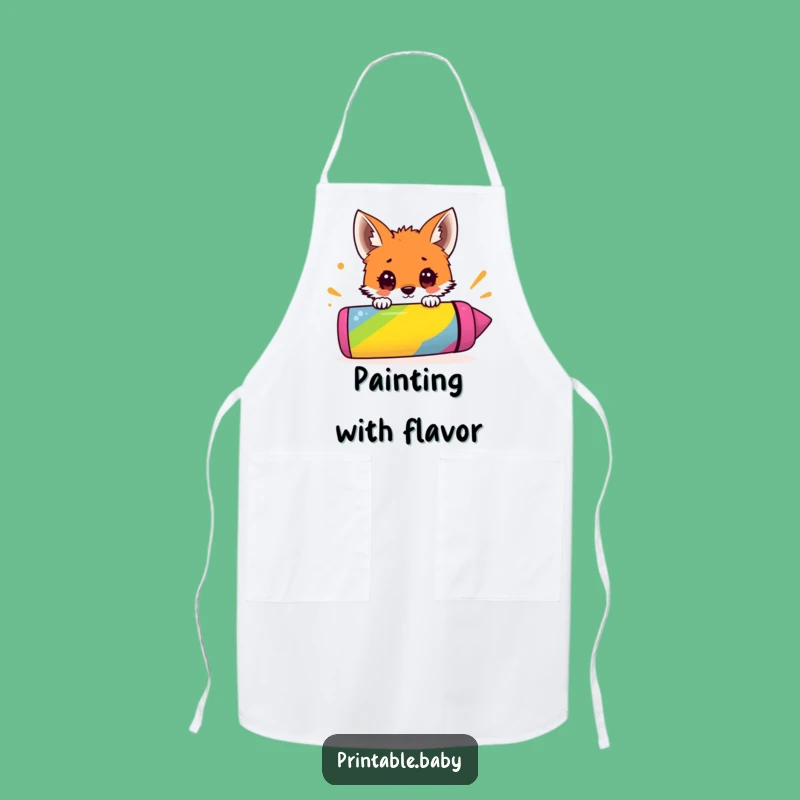 Funny Fox Apron: Artist's Crayon Wear, Great Funny Gift