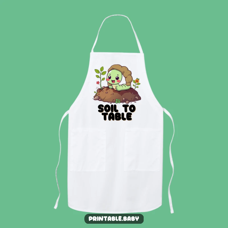 Funny Happy Worm Apron: Hilarious Kitchen Wear for Earthy Cooks