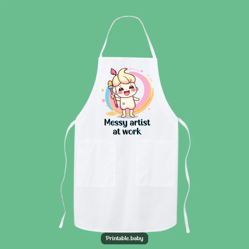 Funny Paintbrush Apron - Rainbow Art for Creative Chefs & Humorous Gifts