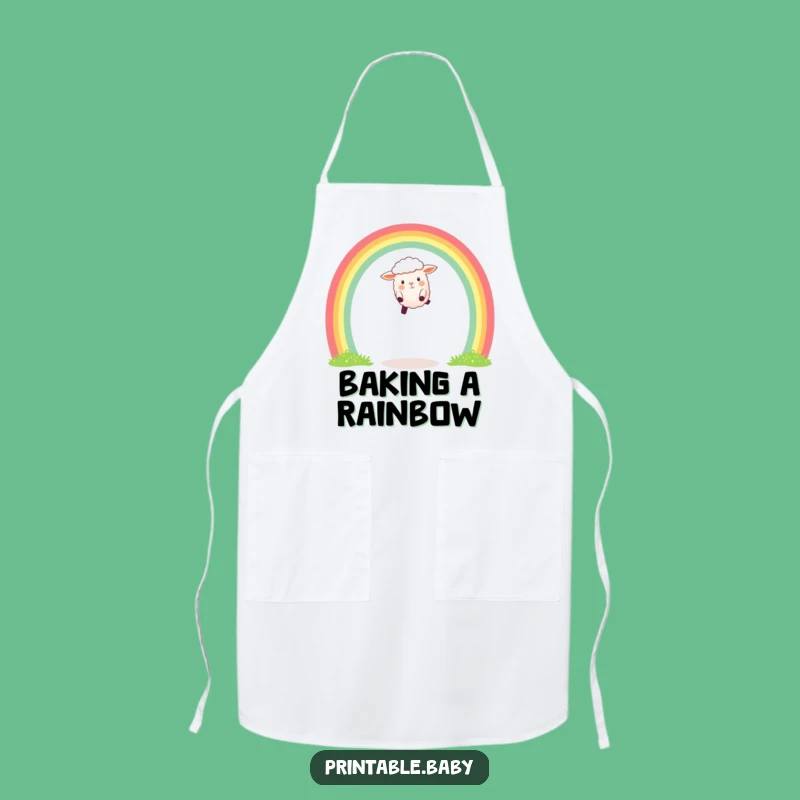 Funny Sheep Apron: Rainbow Kitchen Wear, Great Funny Gift