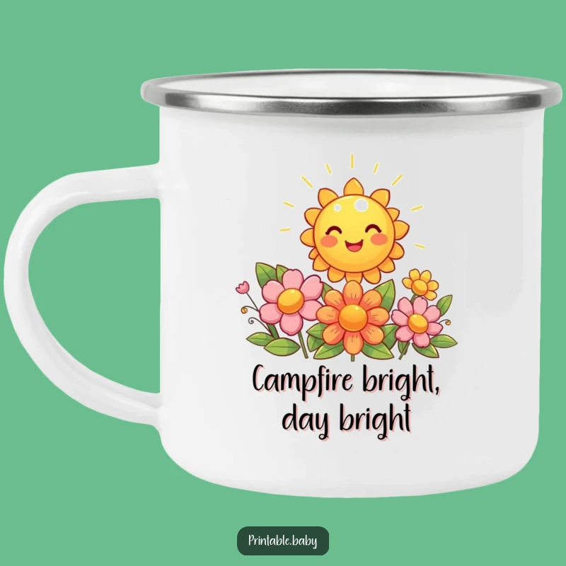 Adventure Funny Sun Flowers Camping Mug - Giggling Bright Gift