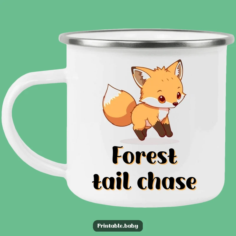 Funny Fox Cub Camping Mug: Enjoy Outdoors with Playful Charm