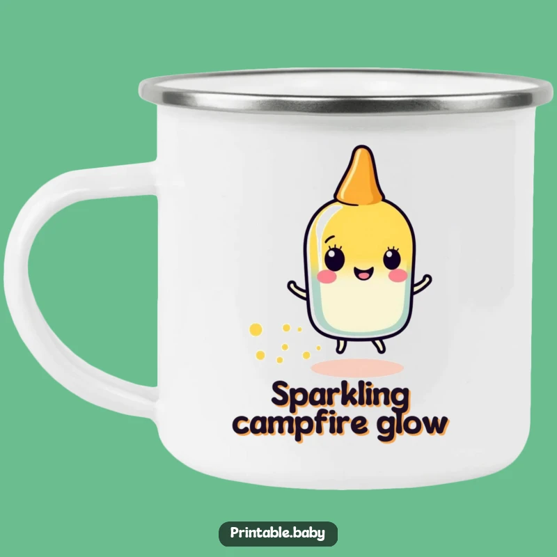Funny Glue Stick Sparkle Camping Mug: Character Gift for Outdoor Crafts