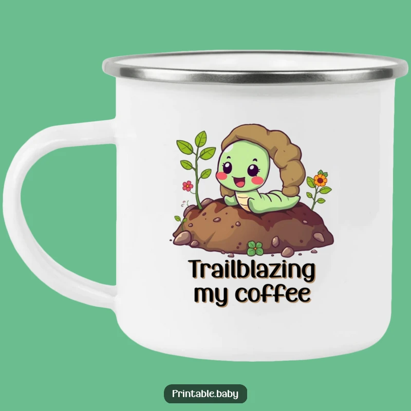 Funny Happy Worm Camping Mug: Hilarious Adventures with Earthy Charm
