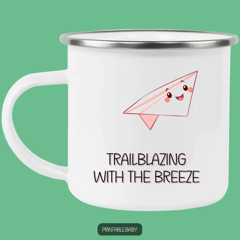 Funny Paper Airplane Camping Mug: Durable Soaring Character, Perfect Funny Gift for Outdoors