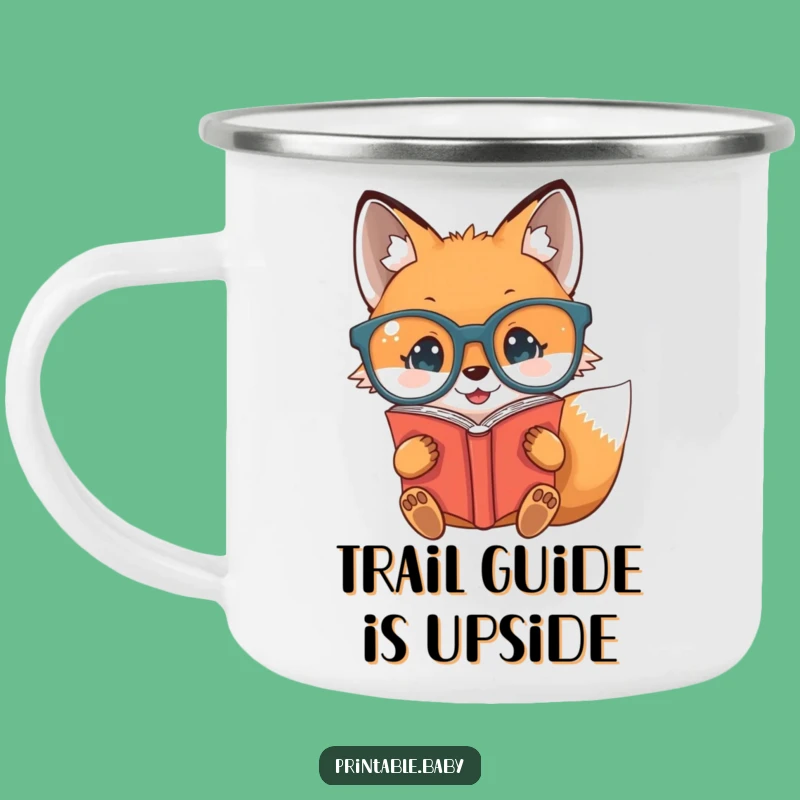 Funny Baby Fox Camping Mug - Adventure & Hilarious Reads