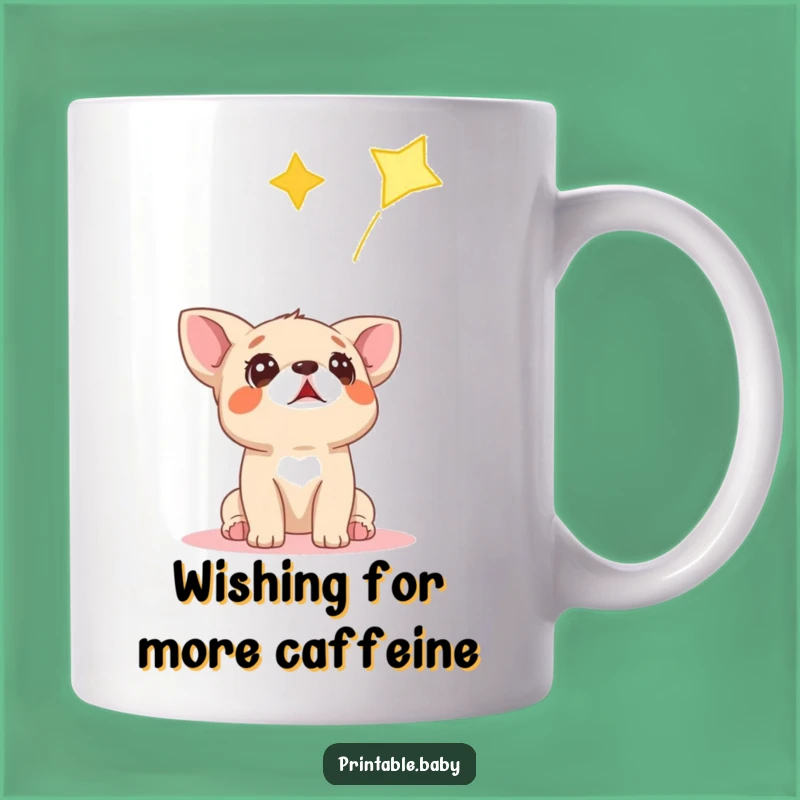Funny Dog Star Mug: Surprised Puppy Wishing on a Star, Perfect Funny Gift for Dog Lovers