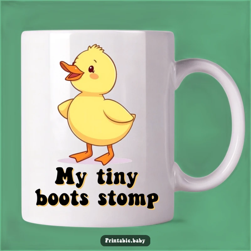 Funny Duckling Waddling Boots Mug: Adorable and Humorous Gift for Duck Lovers