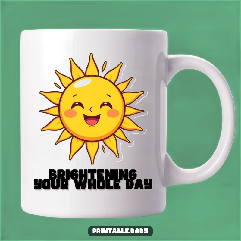 Funny Grinning Sun Mug: Happy Sunshine Character, Perfect Funny Gift for Bright Mornings
