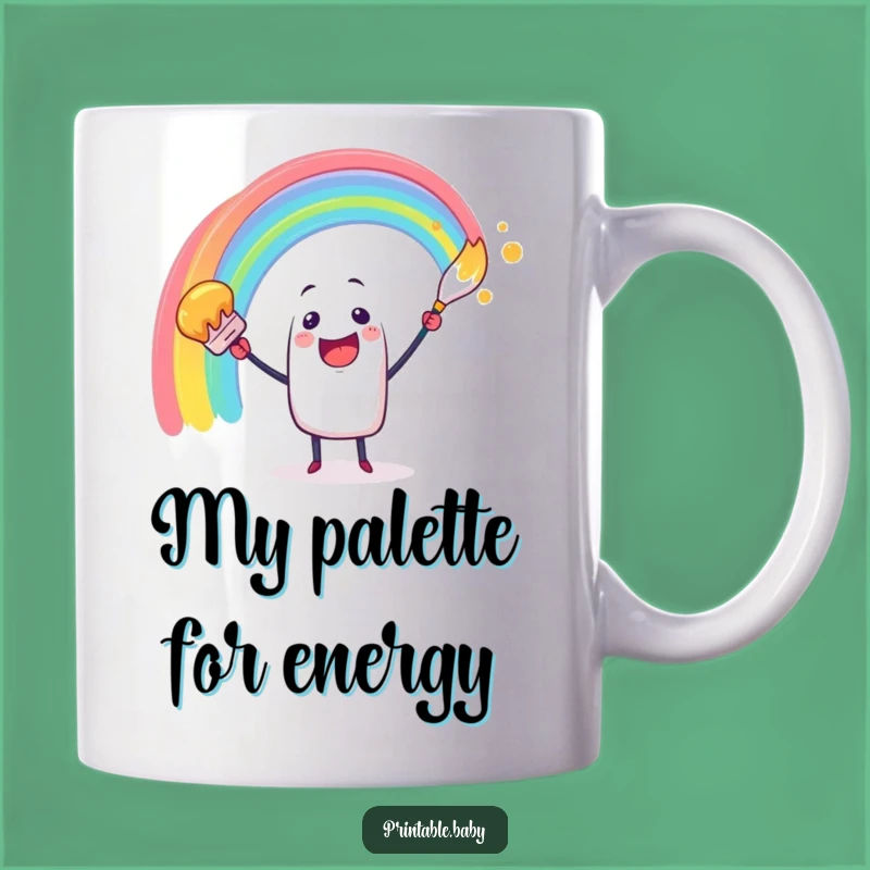 Funny Paintbrush Rainbow Mug: Cheerful Art Creation, Perfect Funny Gift!