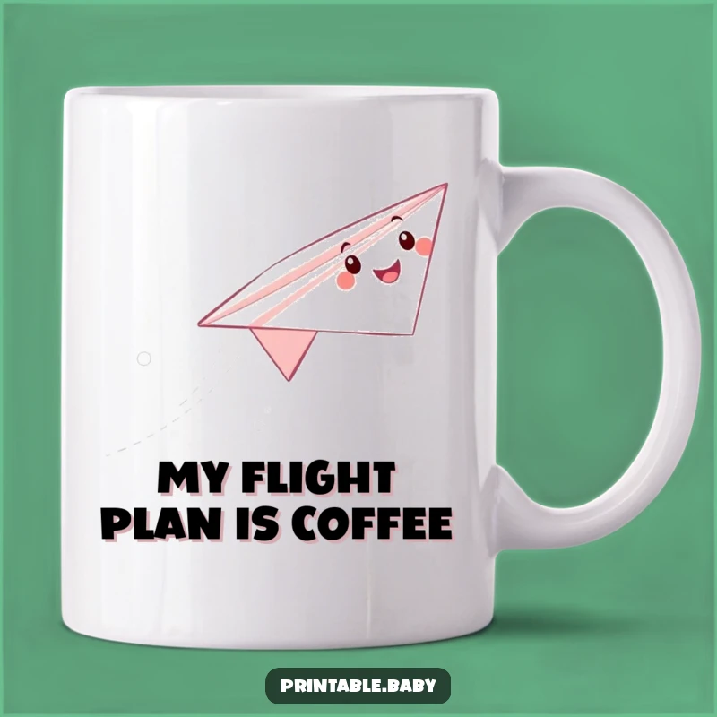Funny Paper Airplane Mug: Happy Soaring Character, Perfect Funny Gift for Dreamers