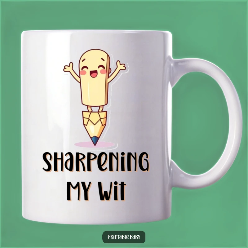 Funny Pencil Mug - Silly Balancing Character Gift for Writers & Students