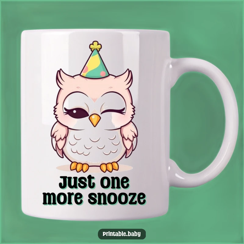 Funny Sleepy Baby Owl Party Hat Mug - Adorable & Hilarious Gift Idea