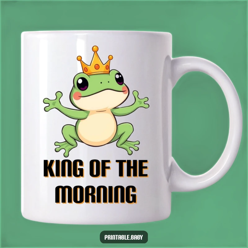 Funny Leaping Frog King Mug: Hilarious Royal Gift for a Playful Ruler