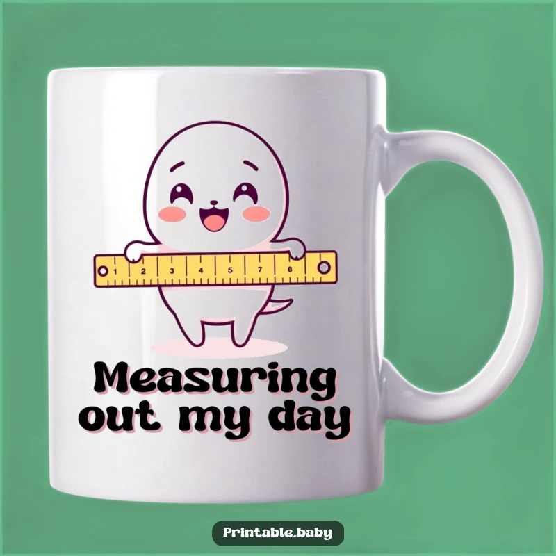 Funny Ruler Loop Mug: Measure Fun with This Delighted Character's Funny Gift!
