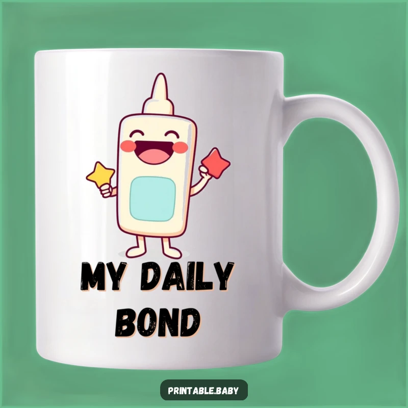 Funny Laughing Glue Stick Mug: Happy Character Design, Perfect Office Gift