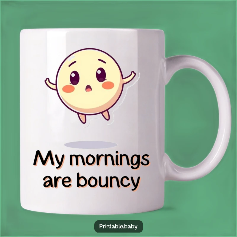 Funny Bouncing Ball Mug - Surprised Character Gift for Playful People