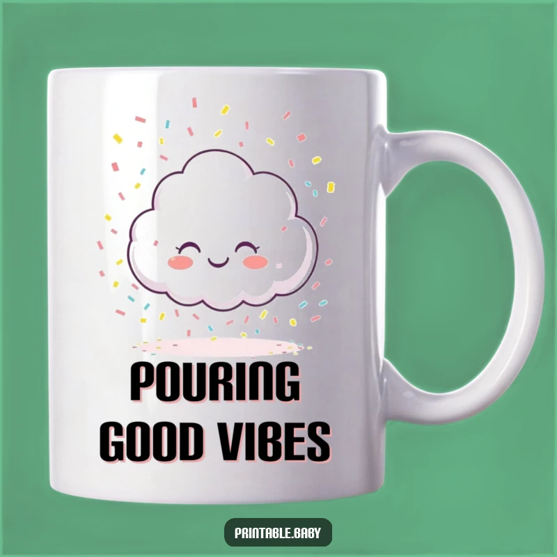 Funny Giggling Cloud Mug: Confetti Rain for Creative Inspiration & Funny Gifts