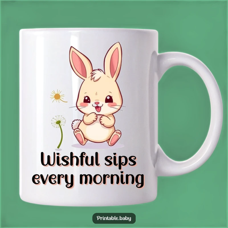 Funny Bunny Dandelion Mug - Mischievous Character Gift