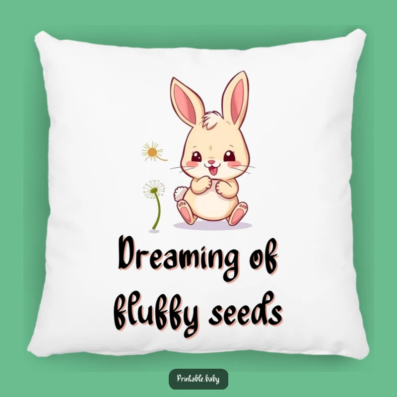 Cozy Funny Bunny Dandelion Pillow - Mischievous Decor Gift