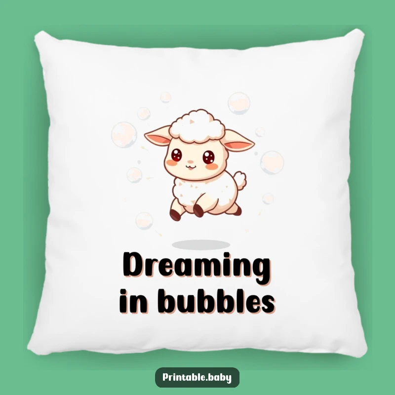 Funny Lamb Bubbles Pillow: Soft Skipping Sheep Cushion, Adorable Funny Gift for Cozy Spaces