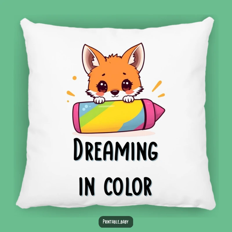 Funny Fox Pillow: Crayon Cub Cushion, Perfect Funny Gift