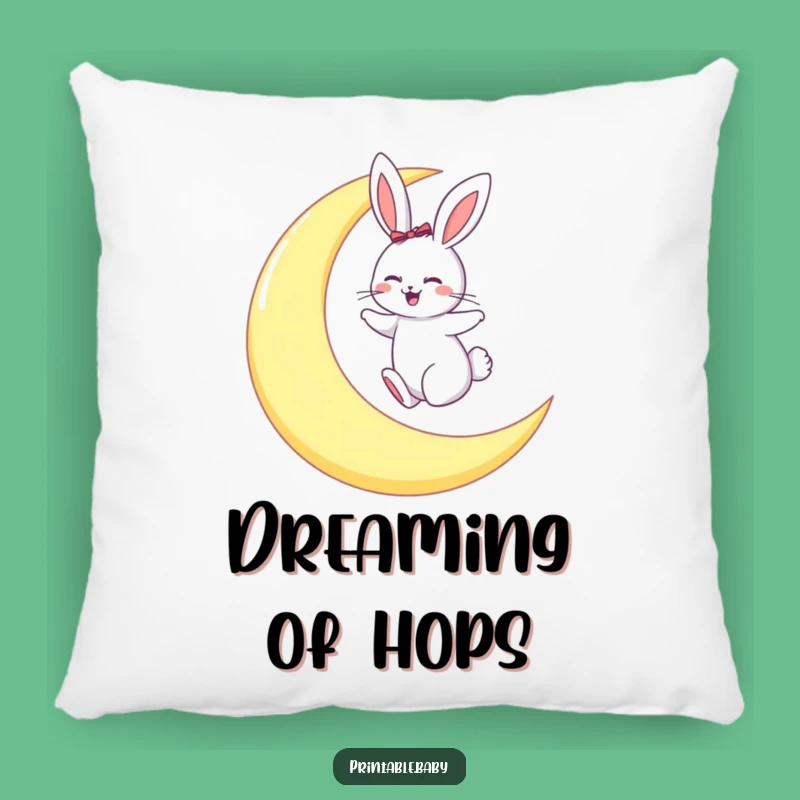 Funny Bunny Moon Hop Pillow: Cozy Dream Comfort Gift Pillow