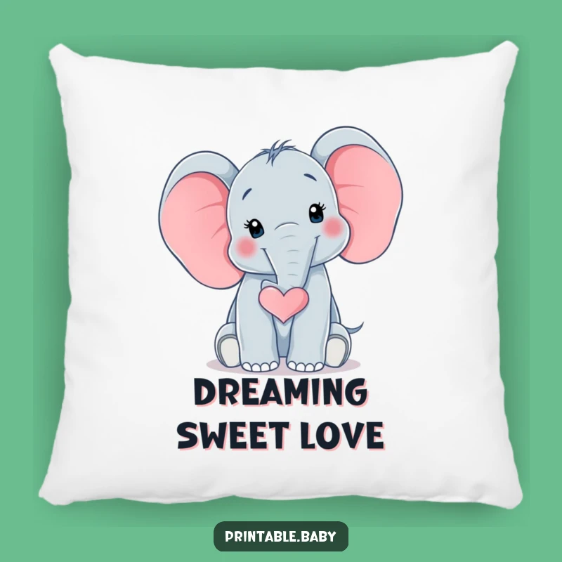 Funny Elephant Heart Pillow: Baby Trunk Comfort, Hilarious Accent Pillow