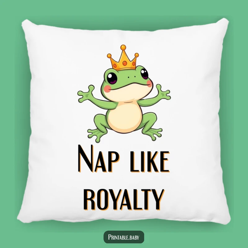 Funny Frog King Pillow: Hilarious Comfort for a Royal Snooze