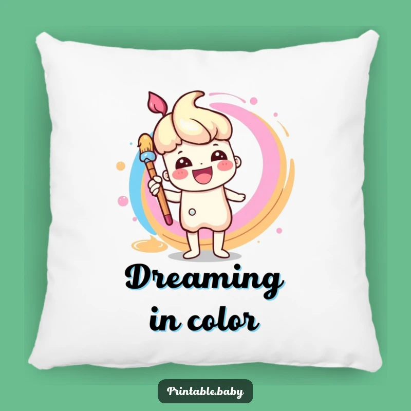 Funny Paintbrush Pillow - Rainbow Art Comfort for Creative & Cozy Gifts