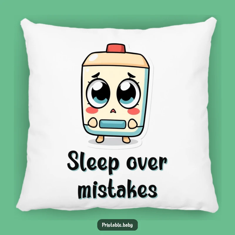 Funny Surprised Eraser Pillow: Cozy Corrections - Soft and Hilarious Decor