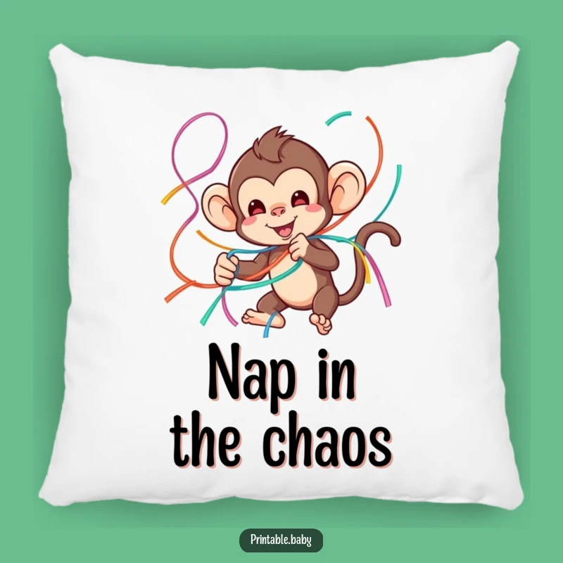 Funny Monkey Pillow: Cuddle Up with a Streamer Tangle
