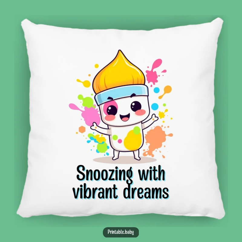 Funny Paintbrush Mess Pillow: Add Color and Comfort with This Funny Gift!
