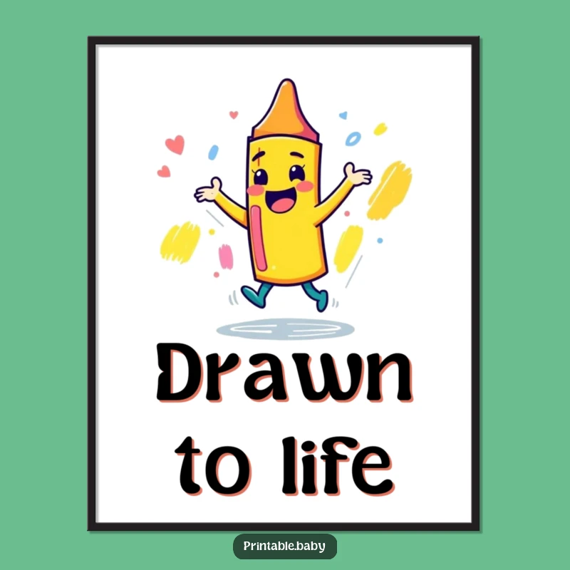 Funny Crayon Digital Art Print: Playful Dancer for Instant Creative Decor