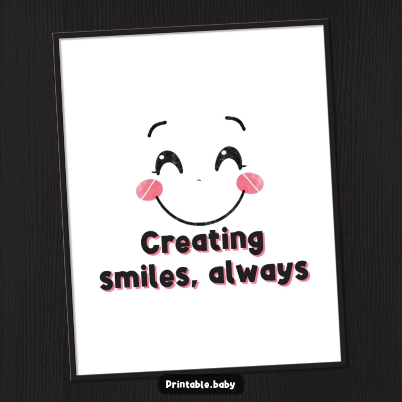 Funny Crayon Digital Art Print: Printable art of a smiling crayon character drawing a happy face, perfect for adding instant creativity and humor.