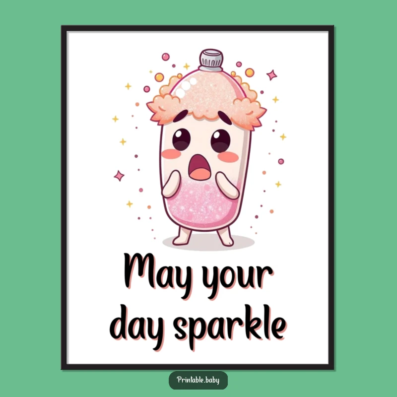 Funny Glitter Shaker Digital Art: Surprised Character's Sparkle, Instant Humorous Decor Gift
