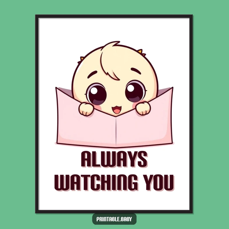 Funny Googly Eye Digital Art: Instant Humor with a Peeking Character Design