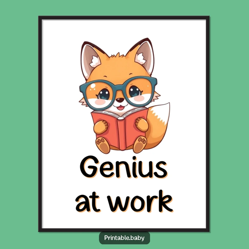 Funny Baby Fox Digital Art - Instant Hilarious Decor for Readers