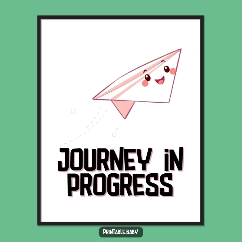 Funny Paper Airplane Digital Art: Soaring Character Print, Instant Funny Gift Download