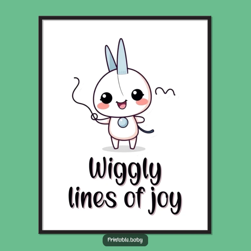 Funny Scissors Giggles Digital Art: Excited Character Printable Gift