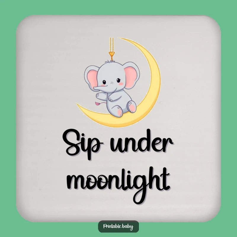 Funny Elephant Moon Coasters: Protect Surfaces with Whimsy