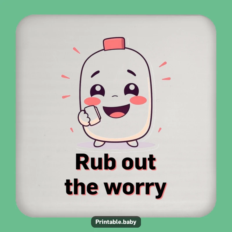 Funny Eraser Coaster: Mischievous Character Erases Spills, Humorous Decor Gift