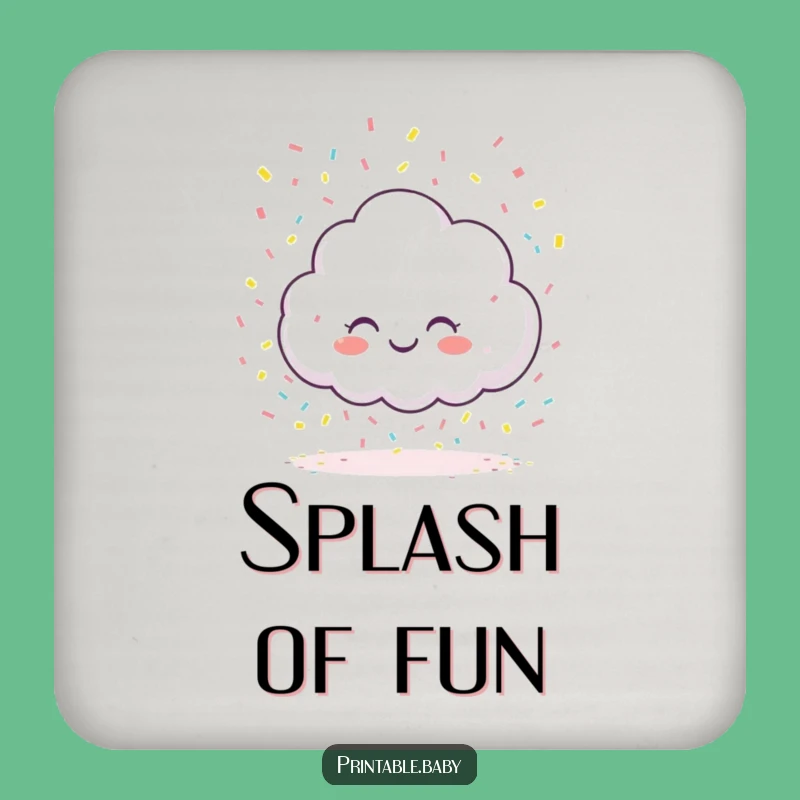 Funny Giggling Cloud Coaster Set: Confetti Rain for Creative & Humorous Table Decor