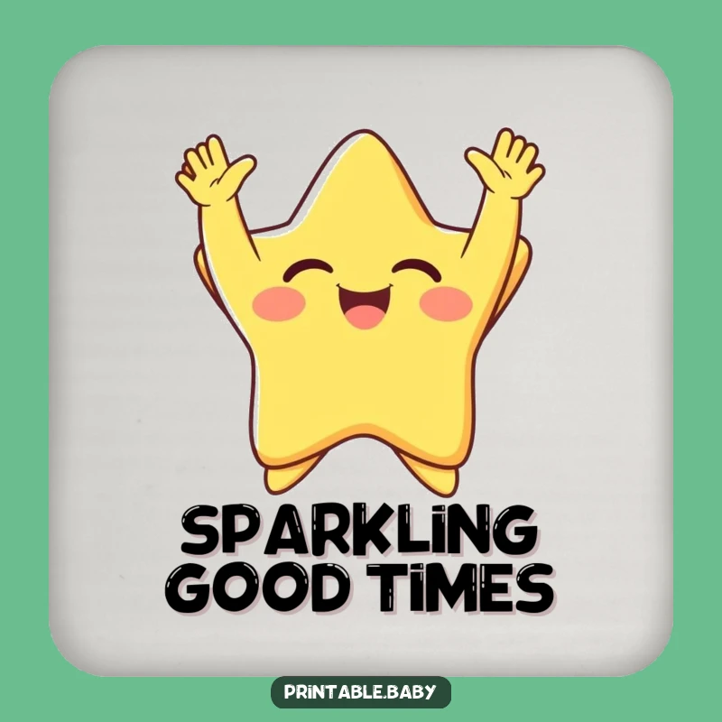Funny Giggling Star Coaster: Hilarious Protection with Radiant Charm