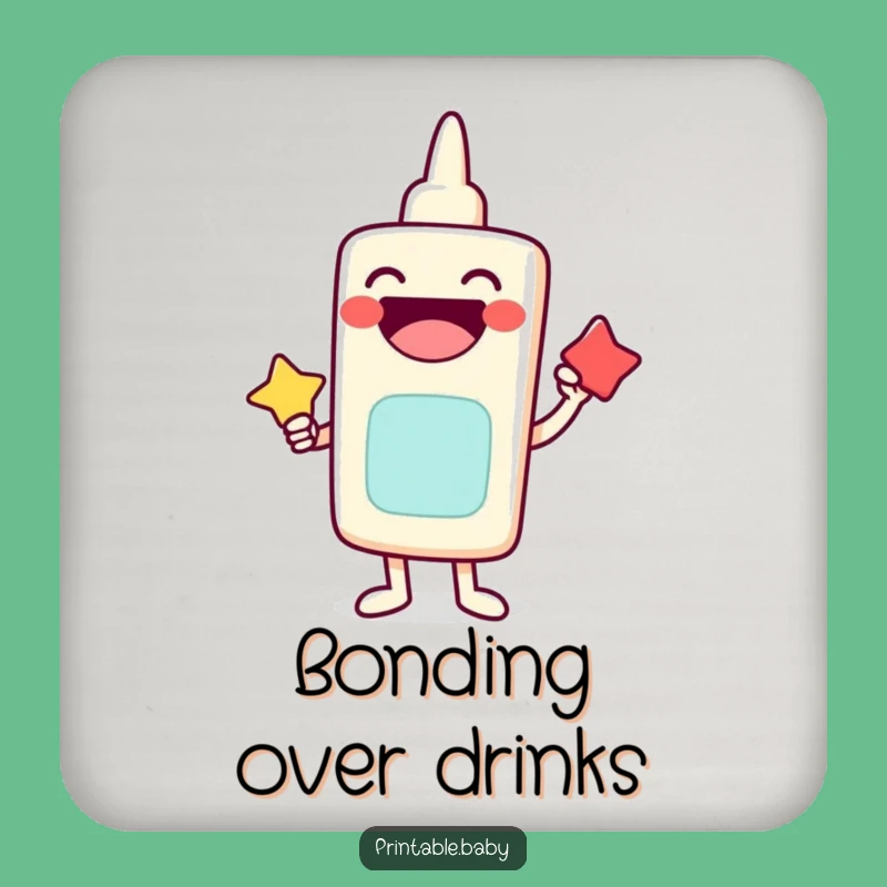 Funny Laughing Glue Stick Coaster: Protect Surfaces With Character Fun