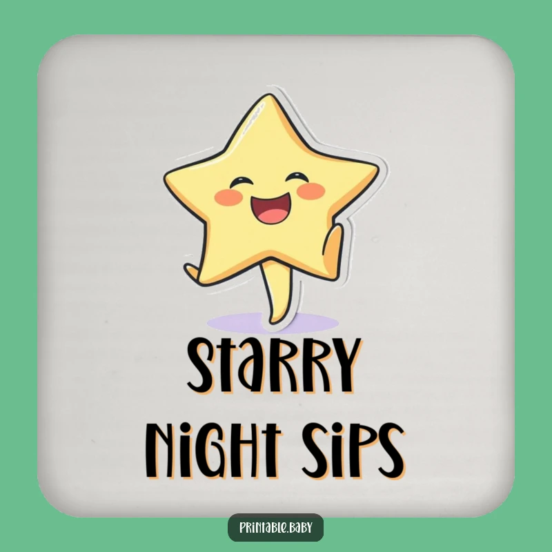 Funny Laughing Star Cartwheel Coaster: Sticker Protector for Cheerful Drinks