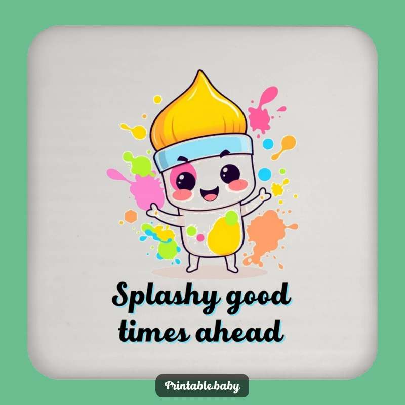 Funny Paintbrush Splash Coaster: Protect Surfaces with This Artistic Funny Gift!